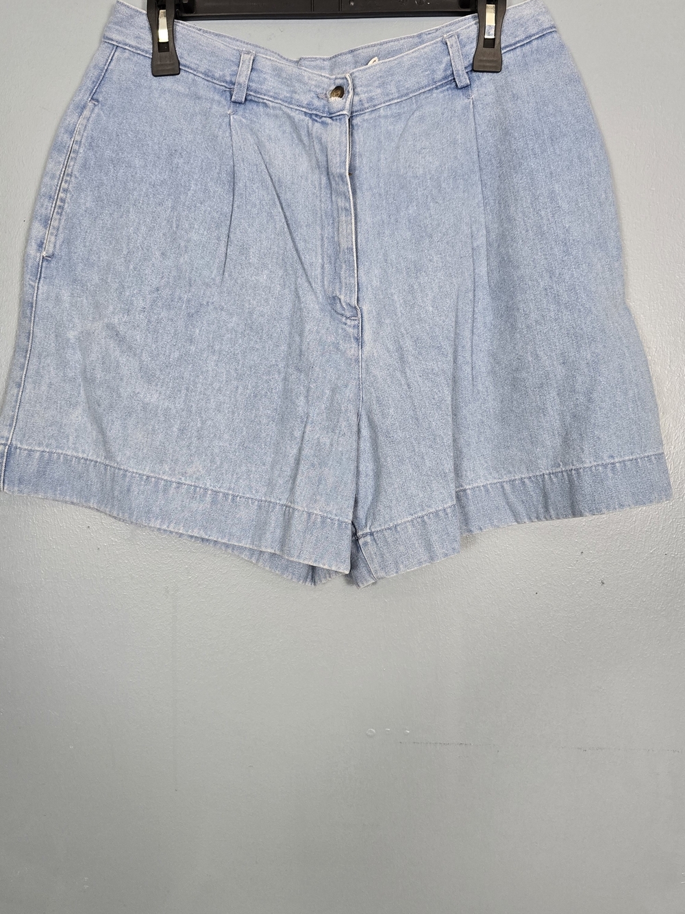 Westbound Light Blue Pleated Denim Shorts
